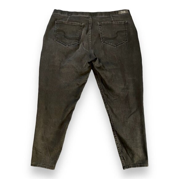 Levi Strauss Women Signature Skinny Joggers Black Jean Stretch Size Lg Split Hem - Picture 2 of 12